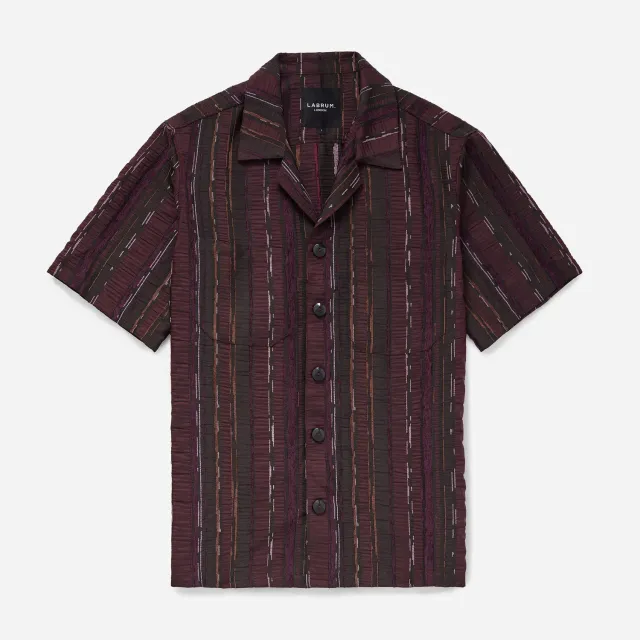 Labrum Black Label chemise safari bordeaux jacquard relax
