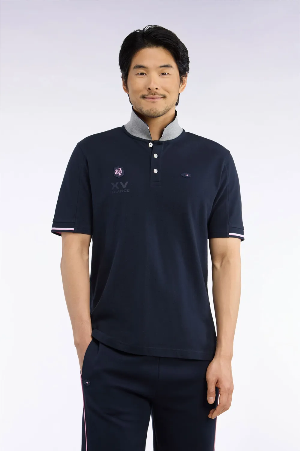 Eden Park France Rugby H26MAIPC0042 polo marine droit