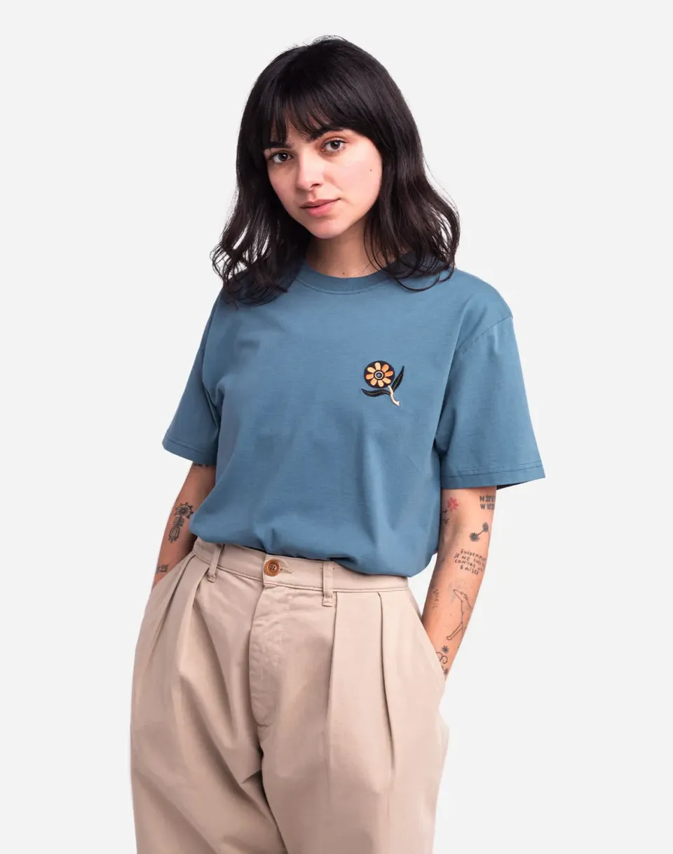 OLOW Ikeba t-shirt bleu acier poche 200g