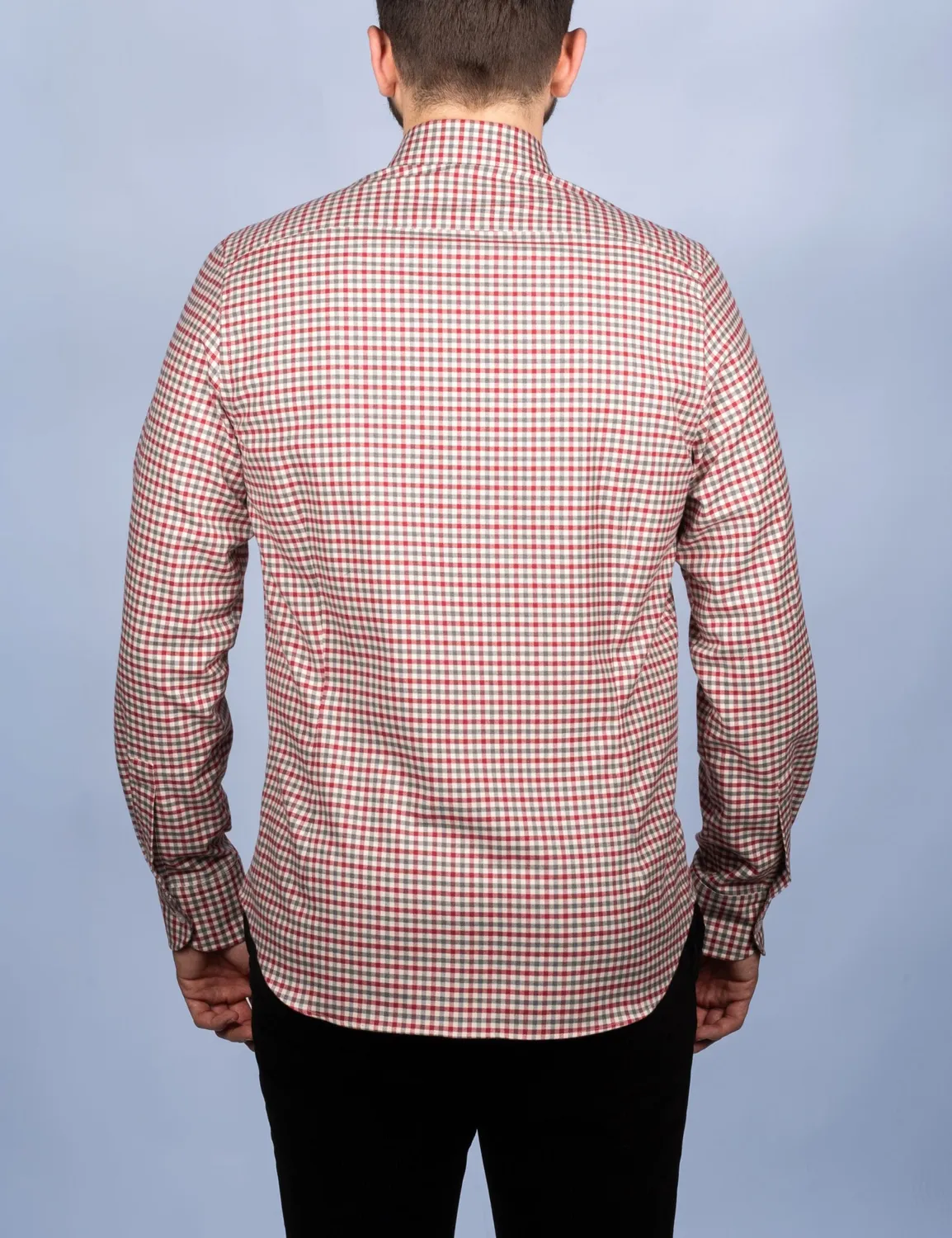 La Chemise Française Flanelle Carreaux chemise homme rouge gris