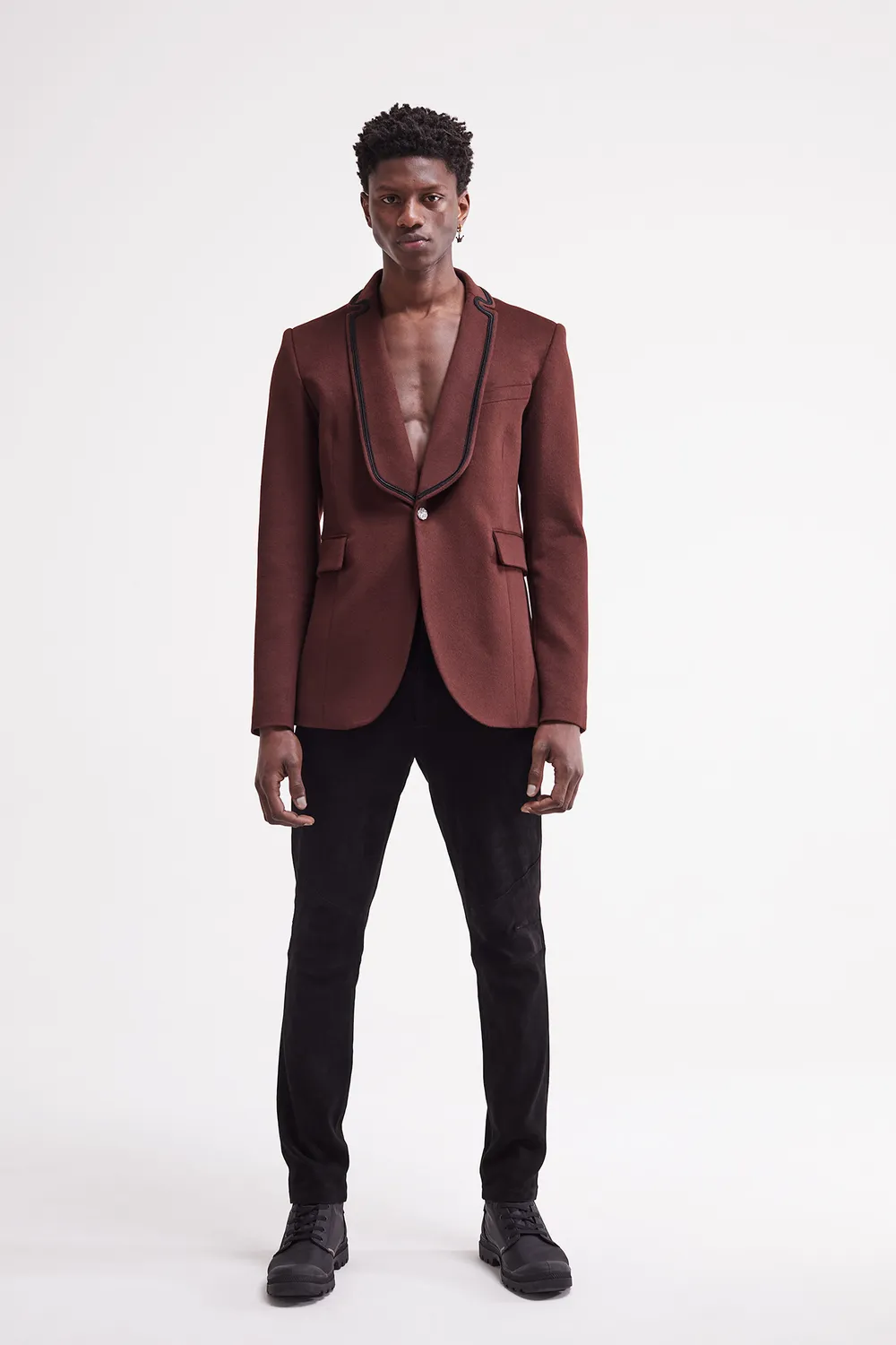 French Deal Majesté veste bordeaux laine angora