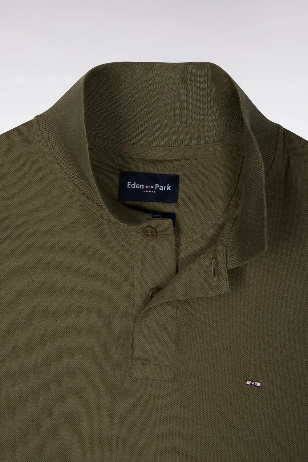 Eden Park polo Pima kaki manches courtes coupe droite