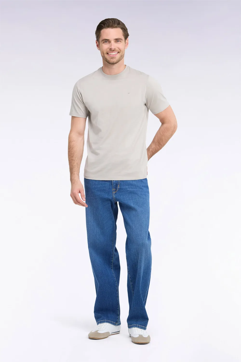 Eden Park jean denim stretch bleu stone bleach regular homme