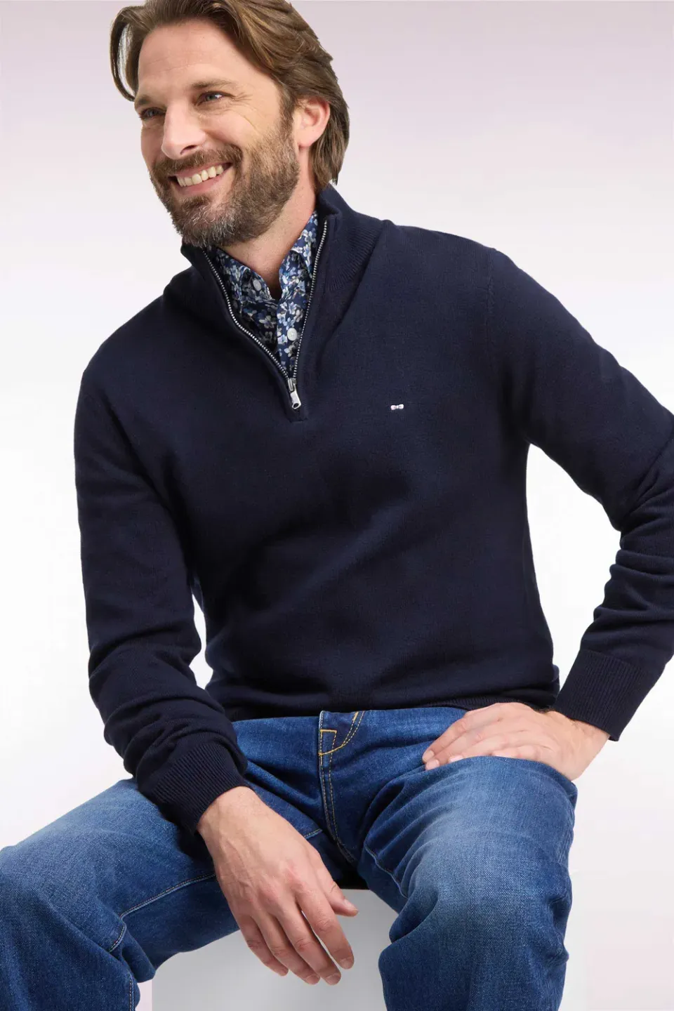 Eden Park pull col camionneur marine homme