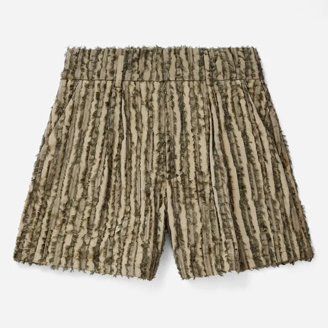 Labrum Olive Frayed Striped short homme olive rayé