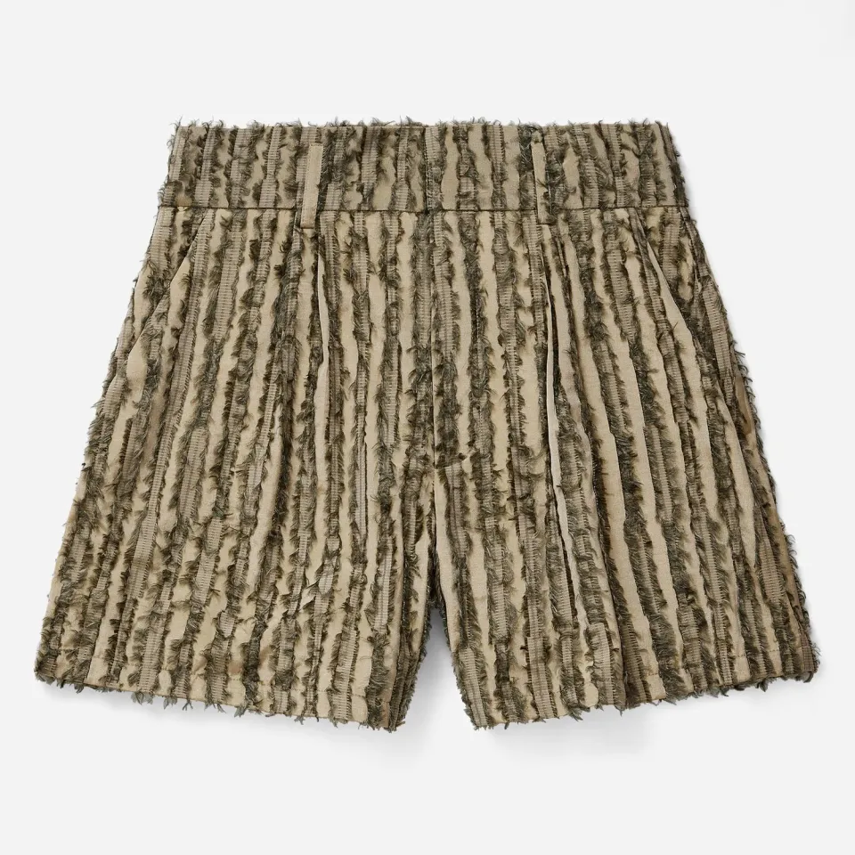 Labrum Olive Frayed Striped short homme olive rayé