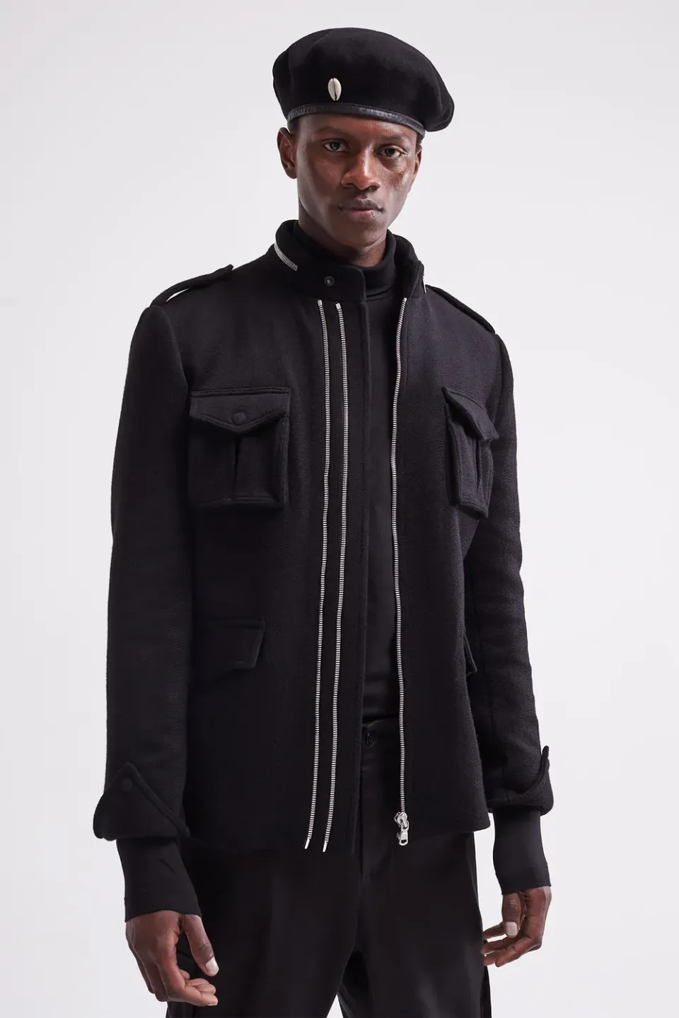 FRENCH DEAL Maréchal manteau cachemire col officier