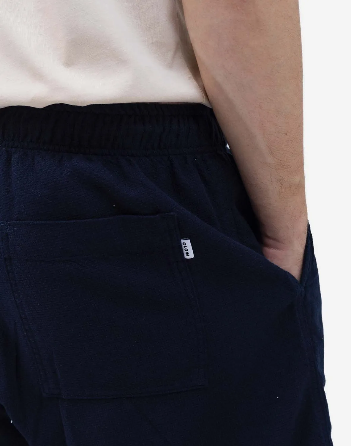 Olow Gujo short bleu marine coton texturé