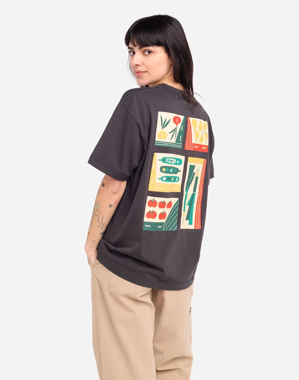 OLOW Harvest t-shirt ample noir carbone bio