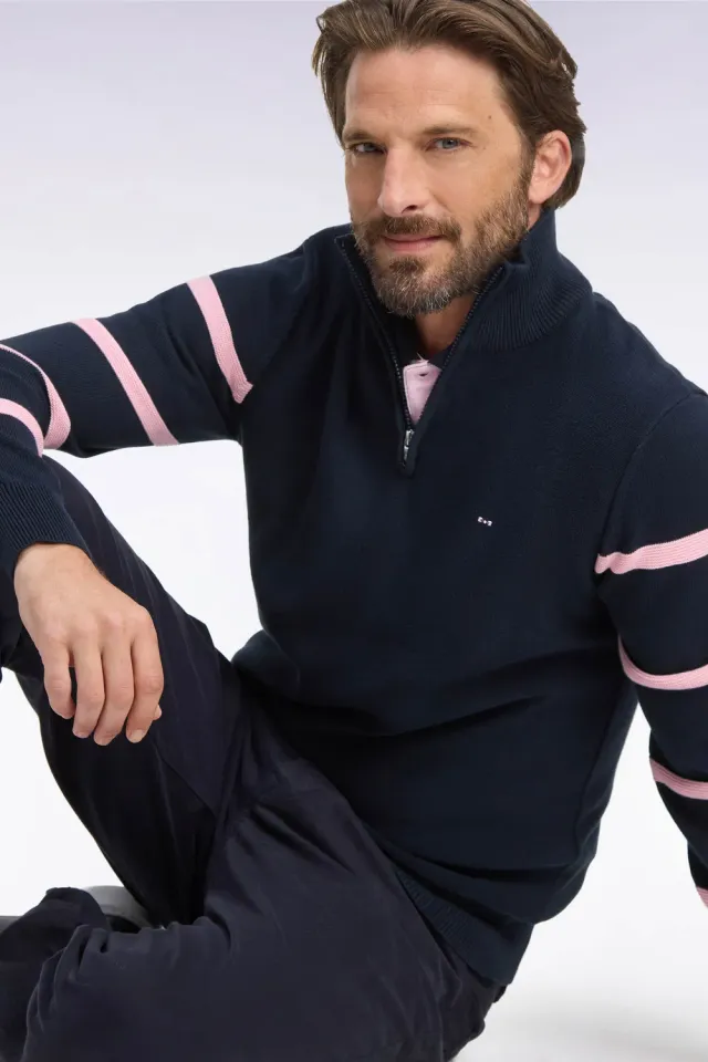 Eden Park Papillon H26MAIPU0085 pull zip marine rayé
