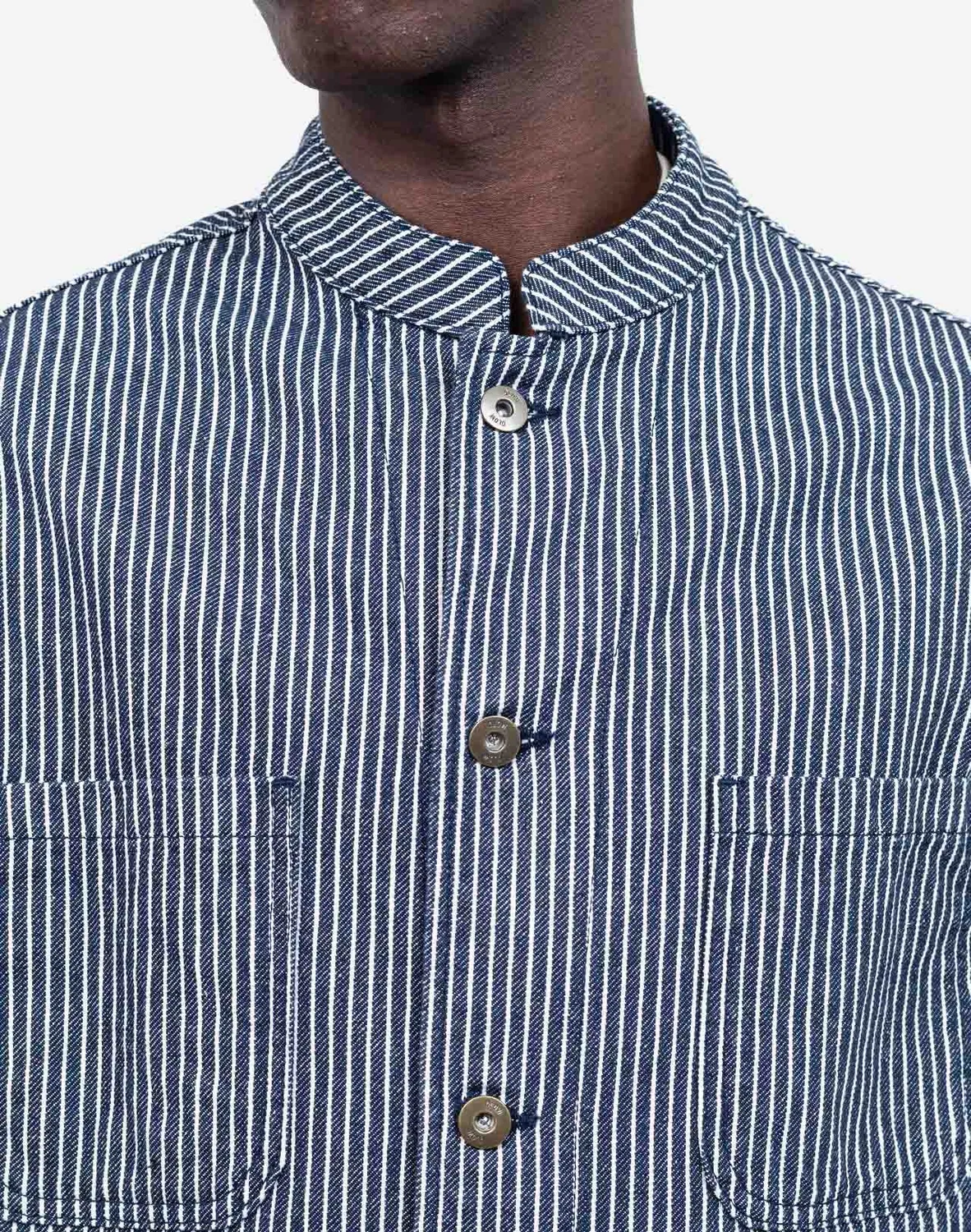 Olow Handy Stripes veste denim rayé recyclé