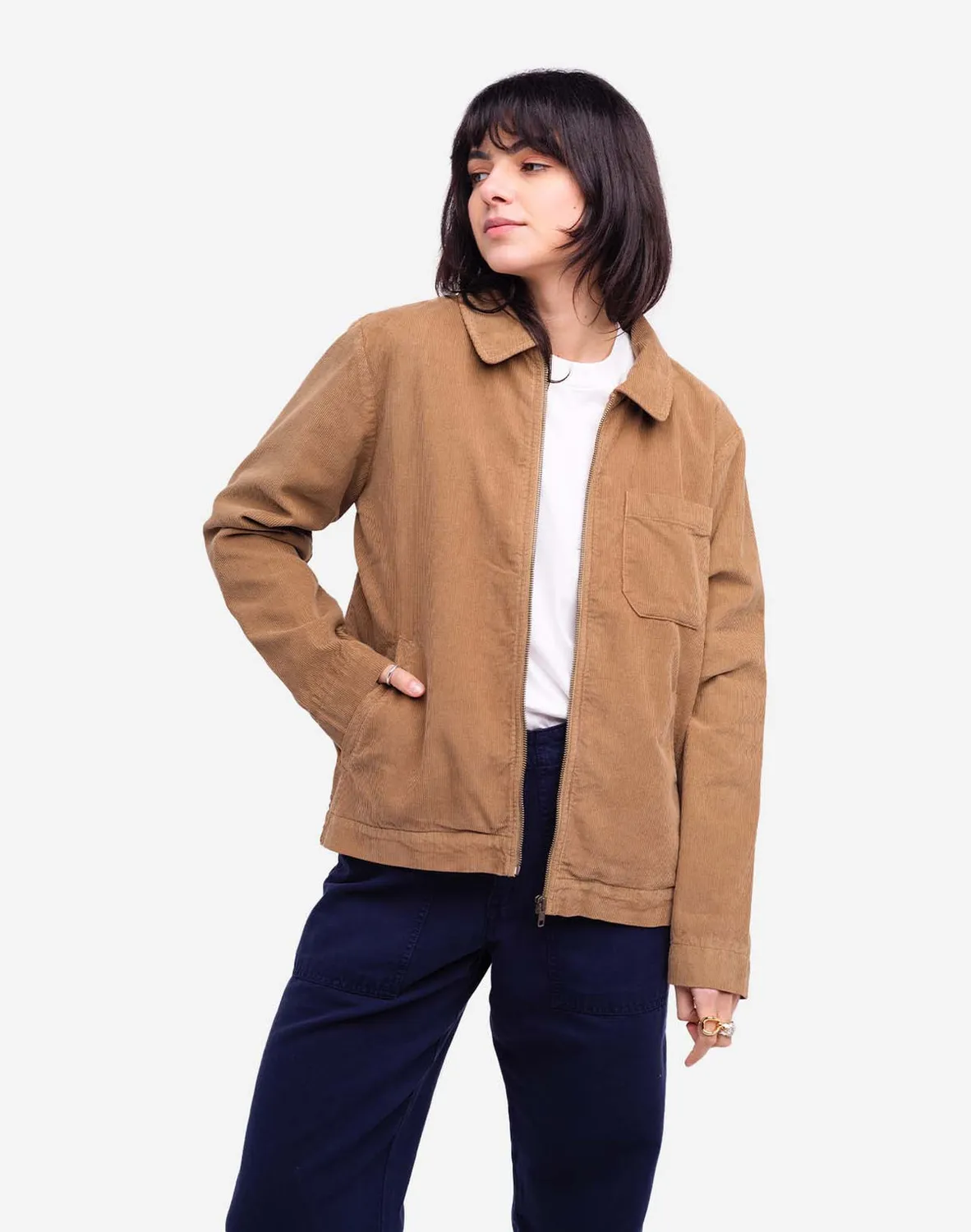 OLOW Austol veste zippee taupe velours