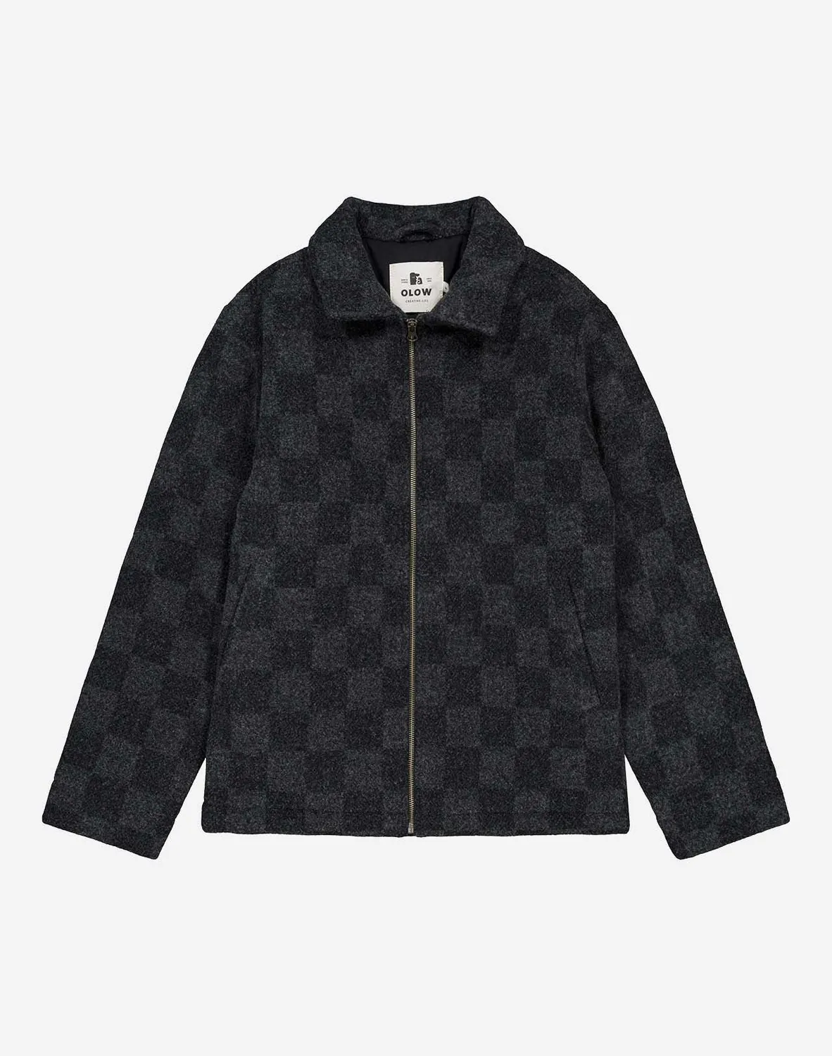 OLOW Sherwood Tregor blouson damier gris noir laine