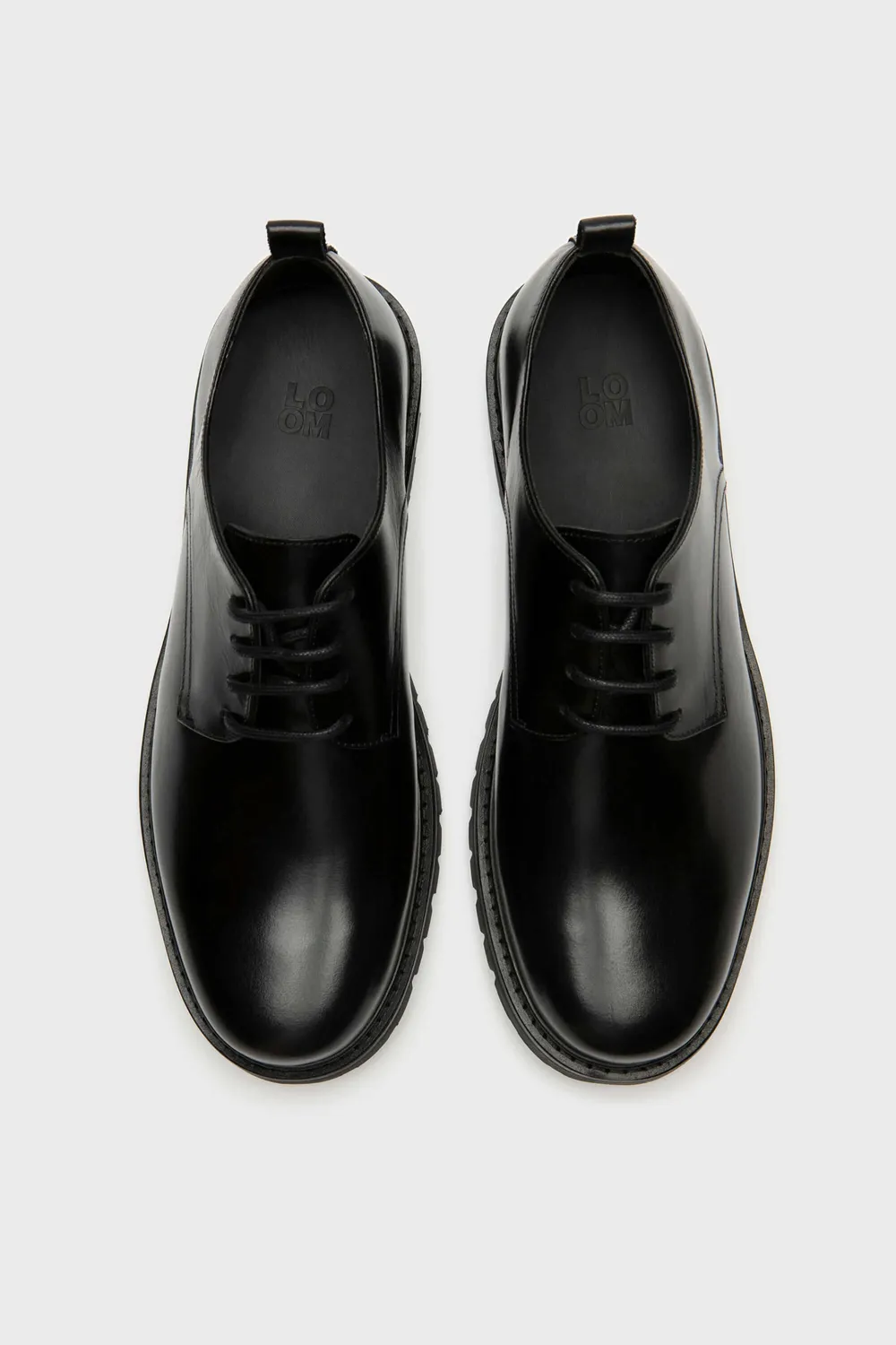 Loom Les derbies chaussures homme cuir noir semelle Vibram