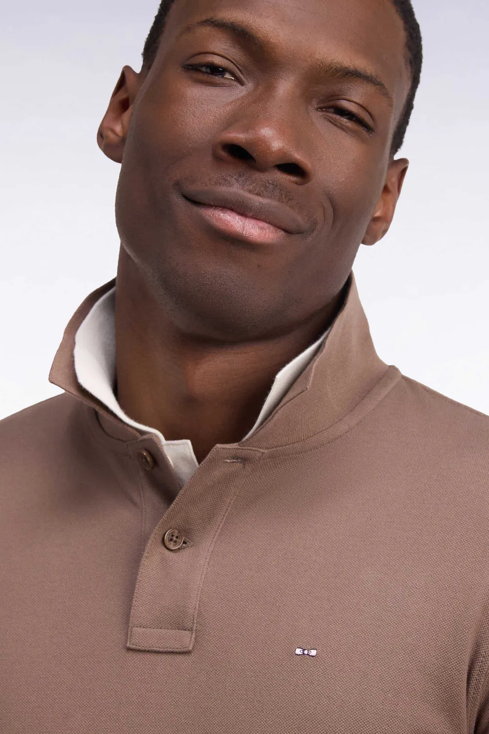 Eden Park polo manches longues marron pima