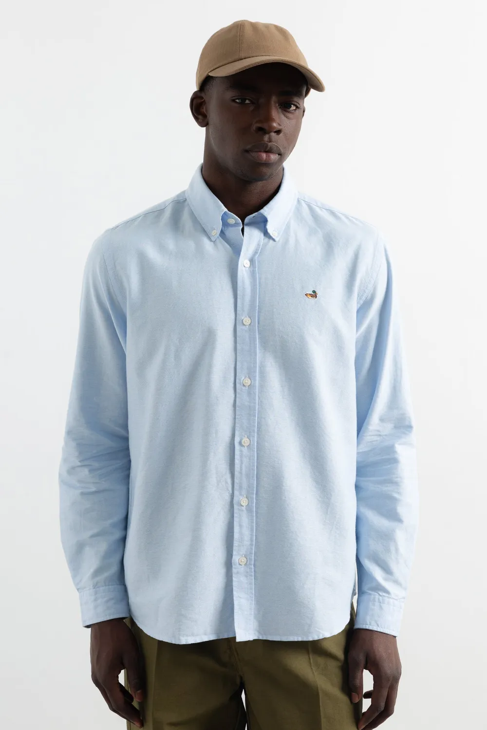 Edmmond Studios Duck Shirt chemise oxford bleu clair canard