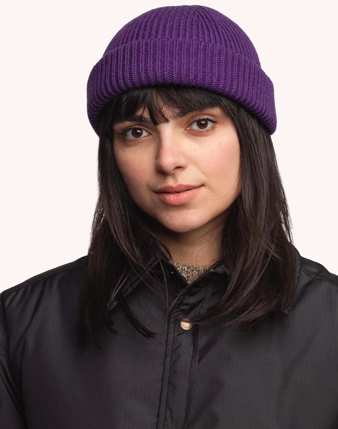 Olow Falco bonnet violet laine mérinos
