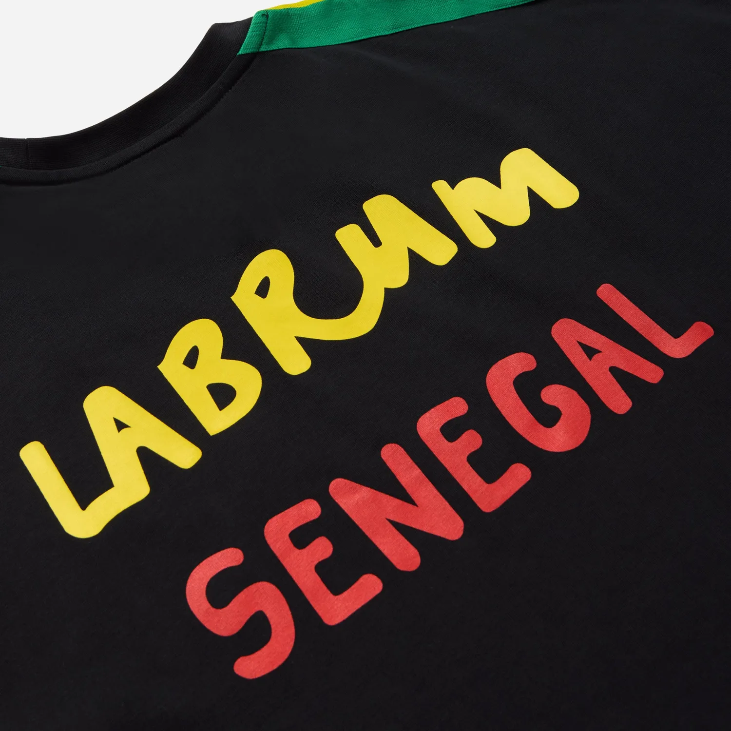 Labrum Senegal t-shirt noir coton drapeau Sénégal