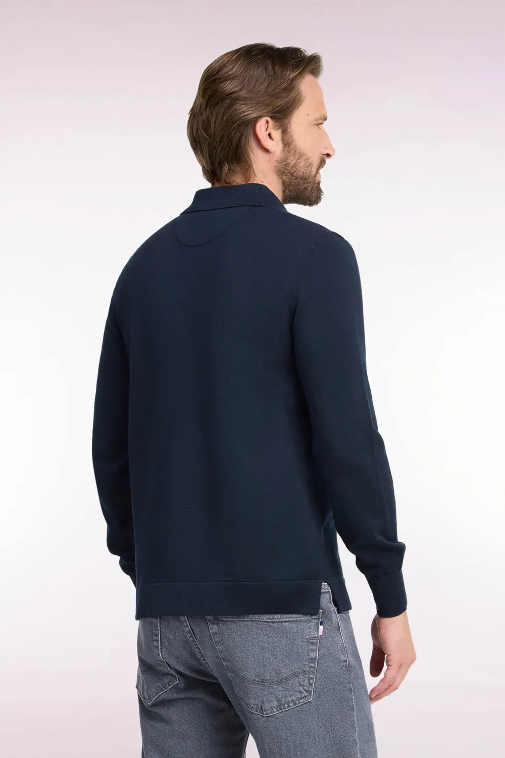 Eden Park H26MAIPU0040 pull coton marine col zippé
