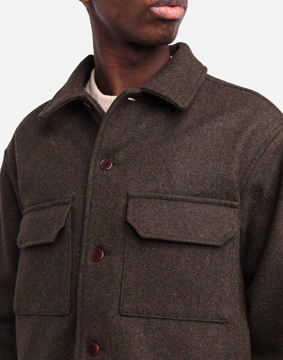 OLOW Percy veste kaki laine chaude