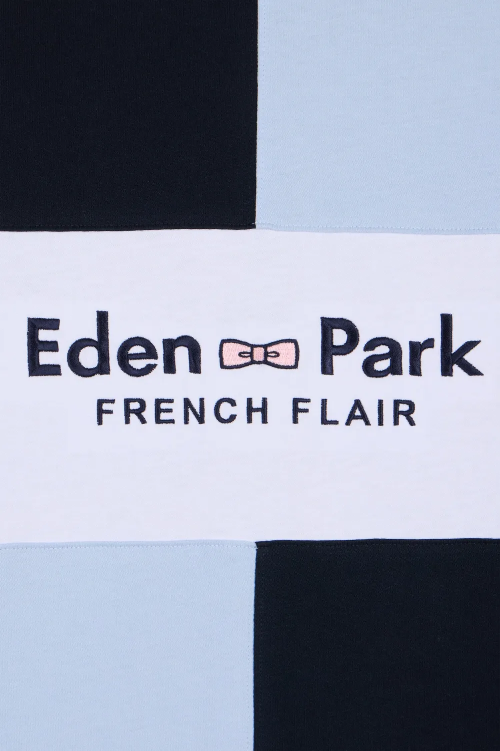 Eden Park t-shirt découpes broderie coton marine droit