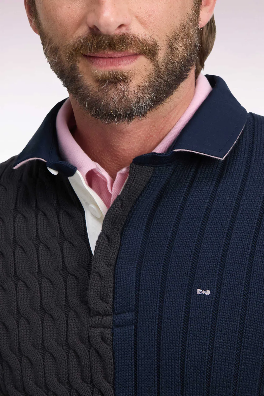 Eden Park Tradi Preppy pull torsades coton tricolore homme