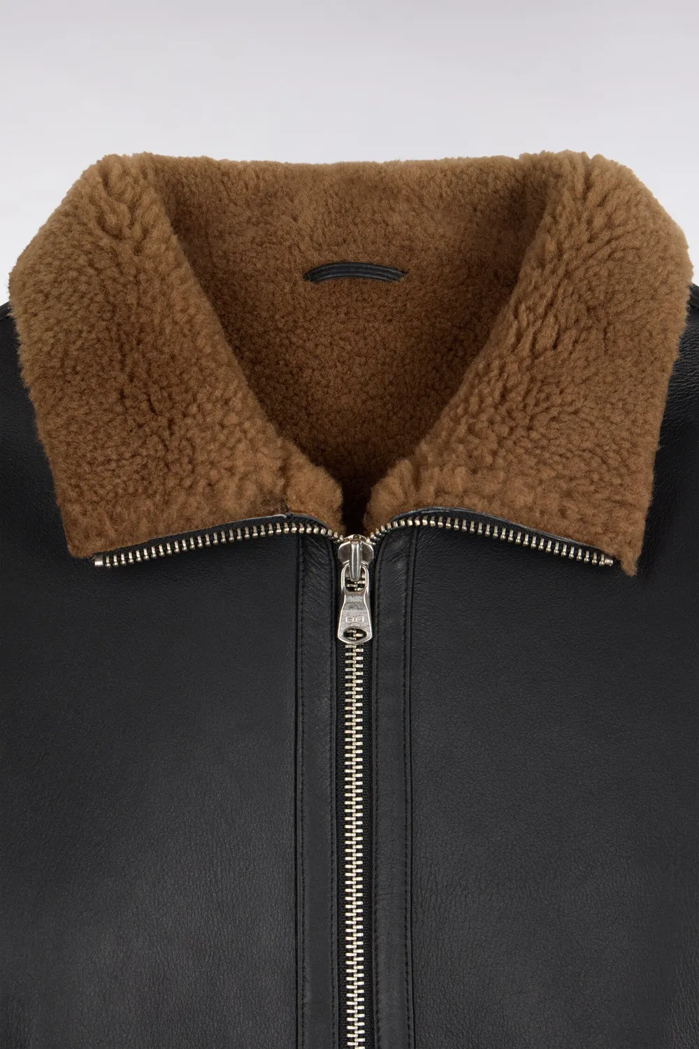 Eden Park blouson peau lainée noir shearling homme