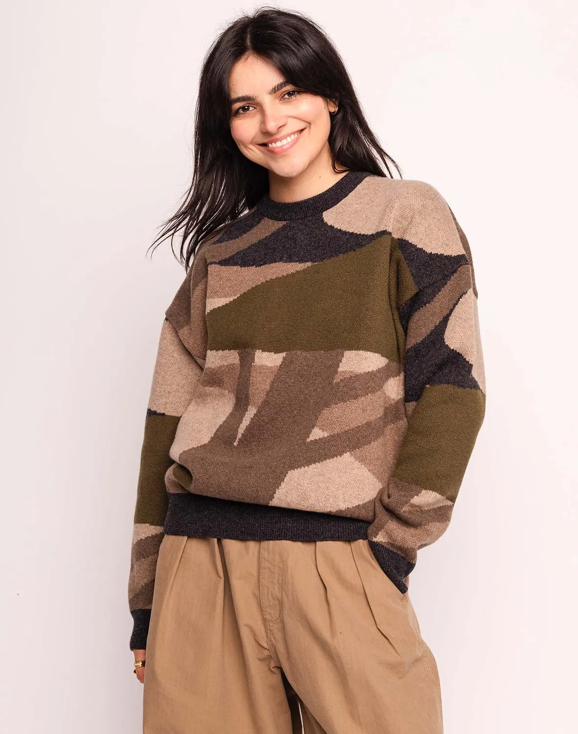 OLOW Pinhal pull laine mérinos multicolore