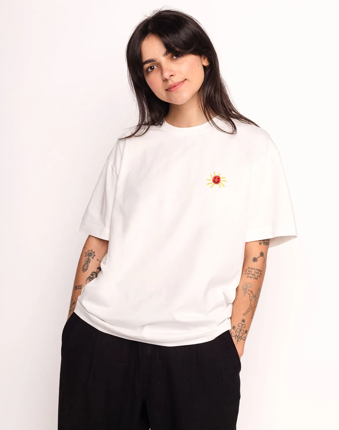 OLOW Happy Flower t-shirt écru coton bio