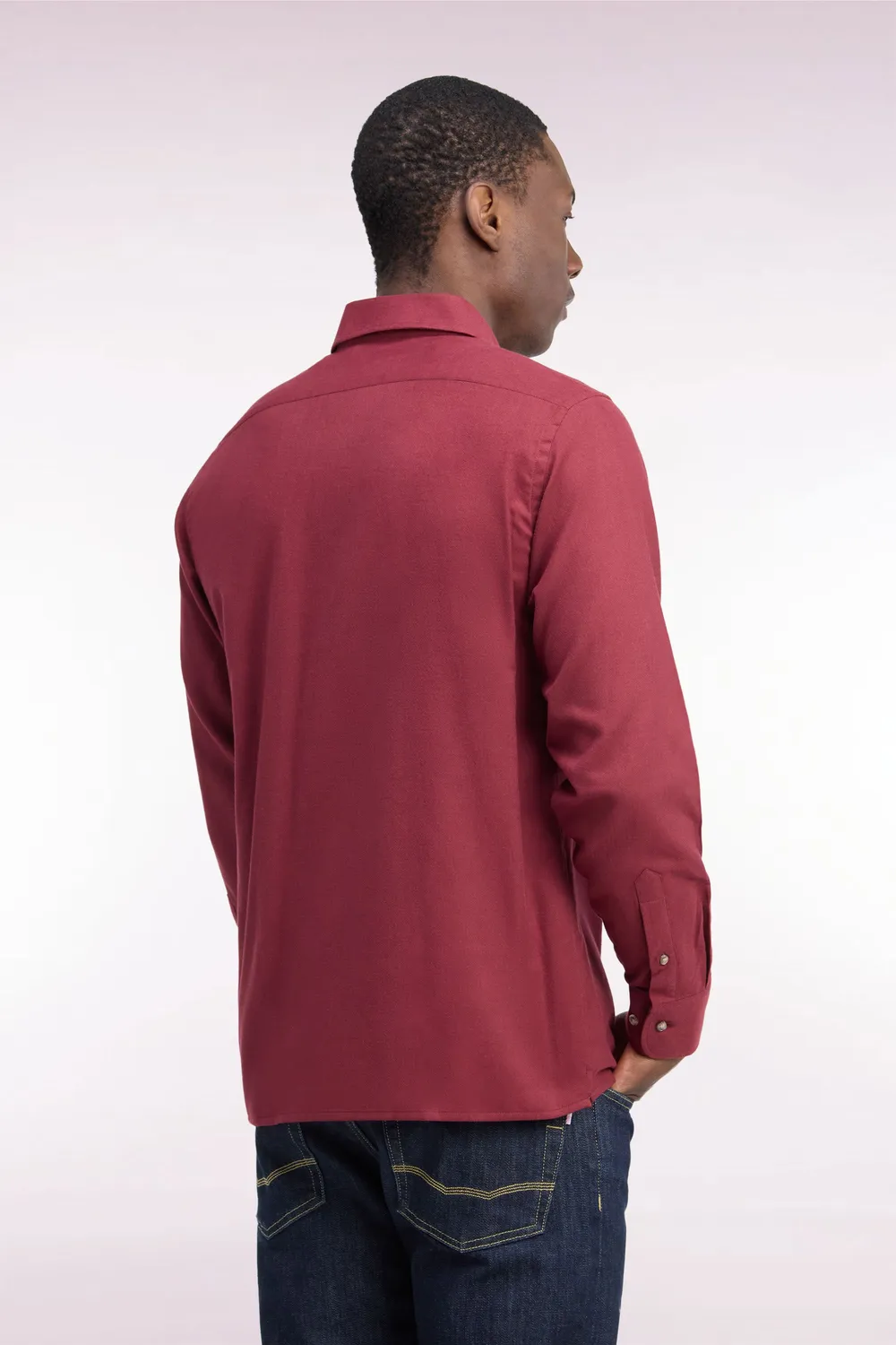 Eden Park Club Classique chemise homme rouge coton coupe droite