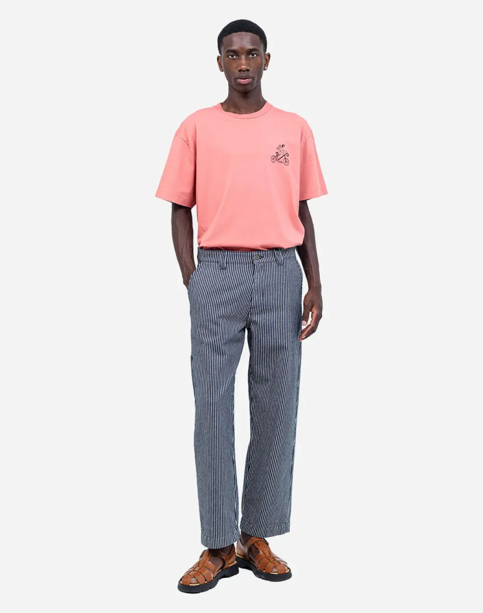 Olow Chuck pantalon denim rayé workwear