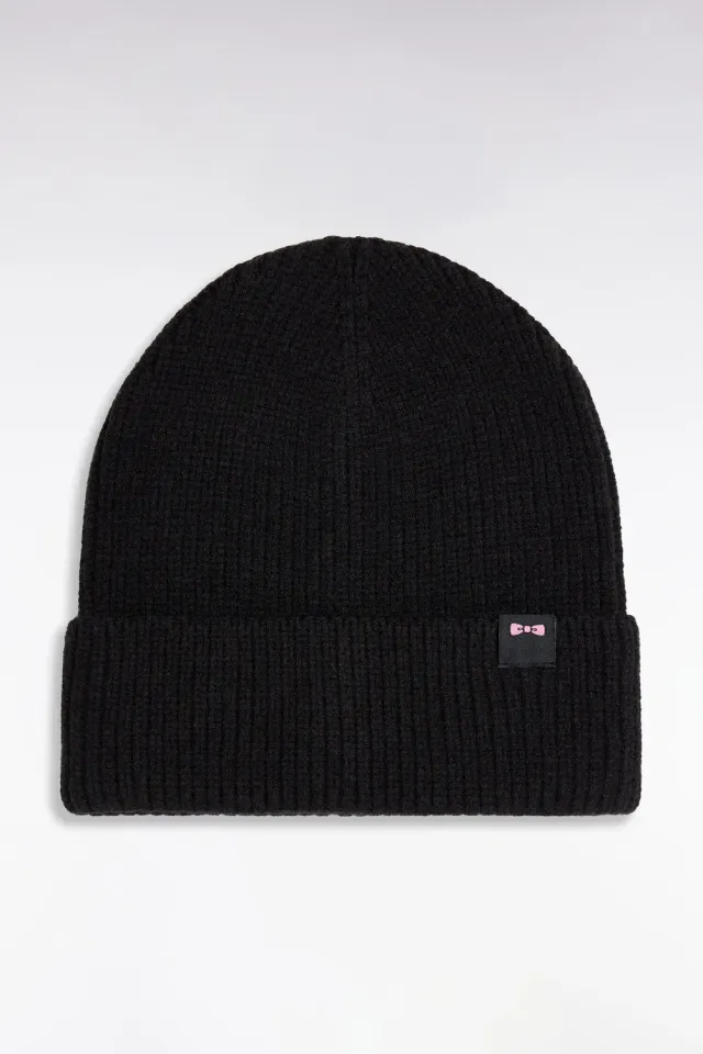 Eden Park Bonnet Maille Côtelée Noir Taille Unique