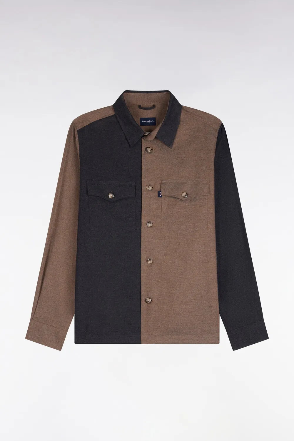 Eden Park Club Classique H26PAMSU0022 surchemise coton camel kaki