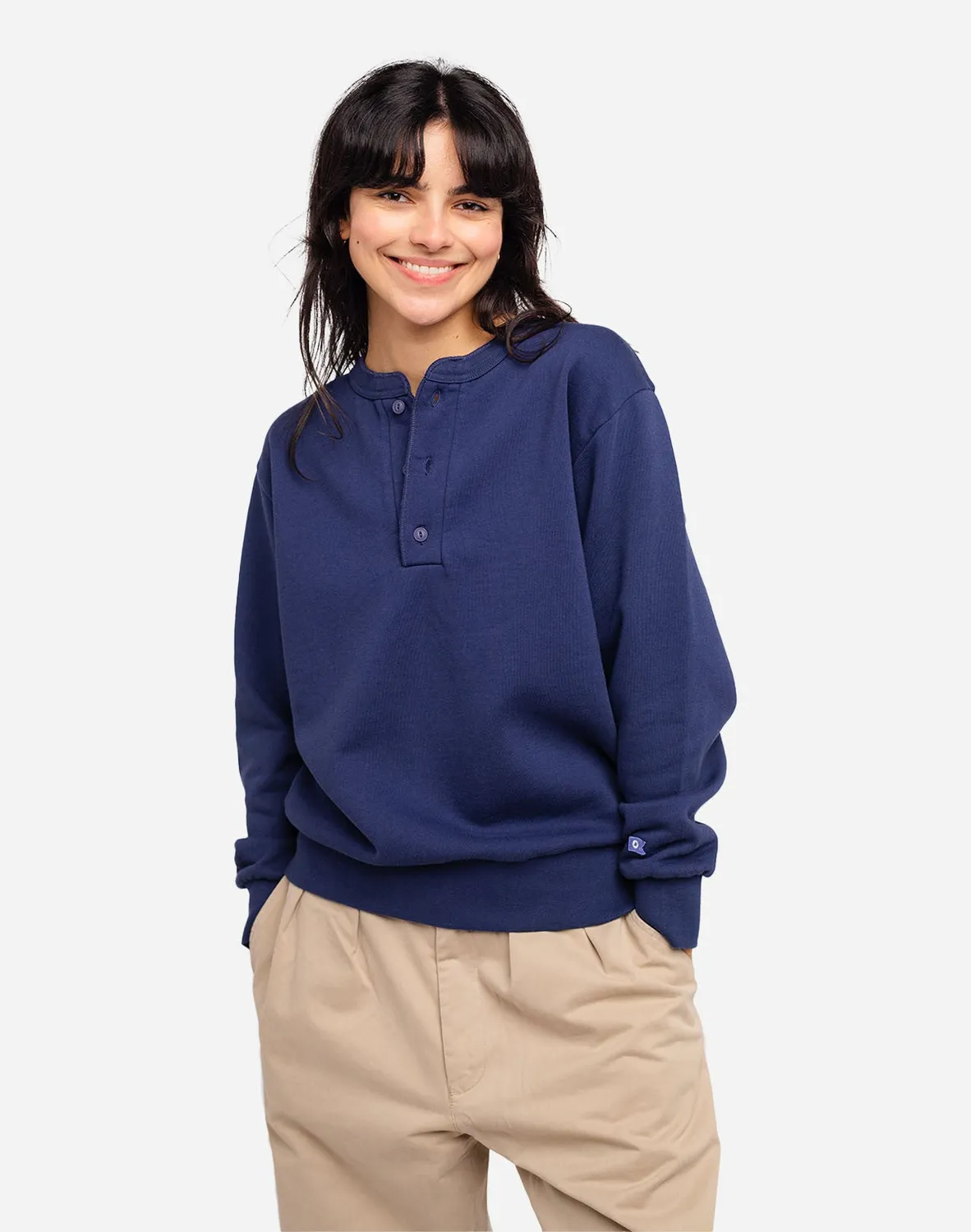 OLOW Bally sweat bleu outremer col boutonné