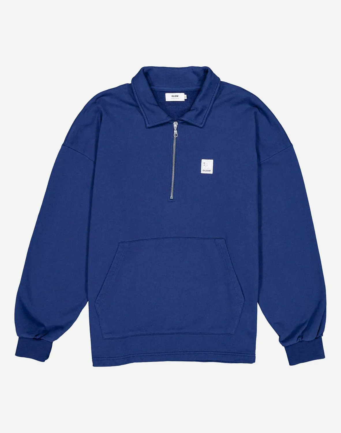 OLOW Manso Pomba sweat bleu col polo coton bio