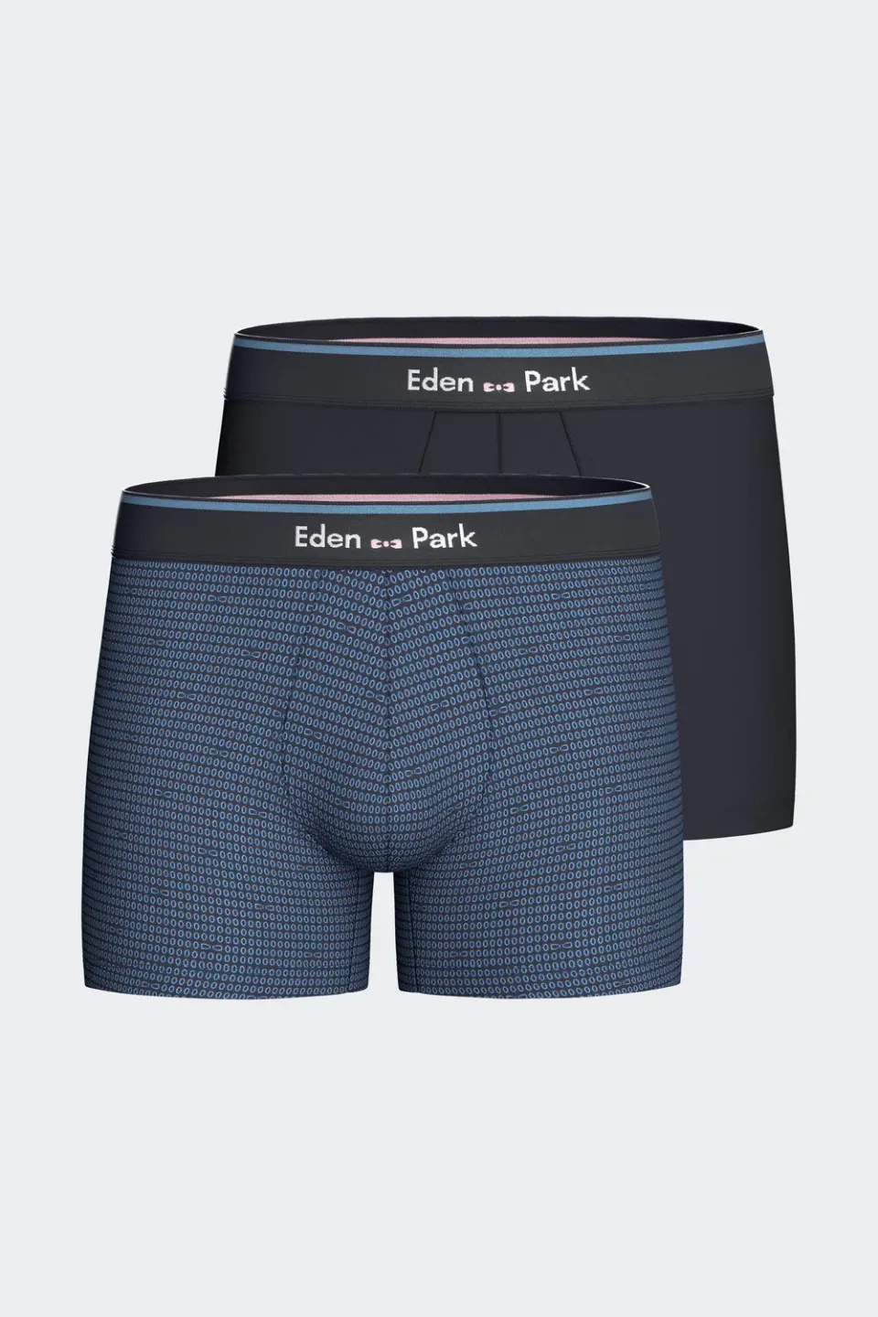 Eden Park lot 2 boxers coton marine imprimé