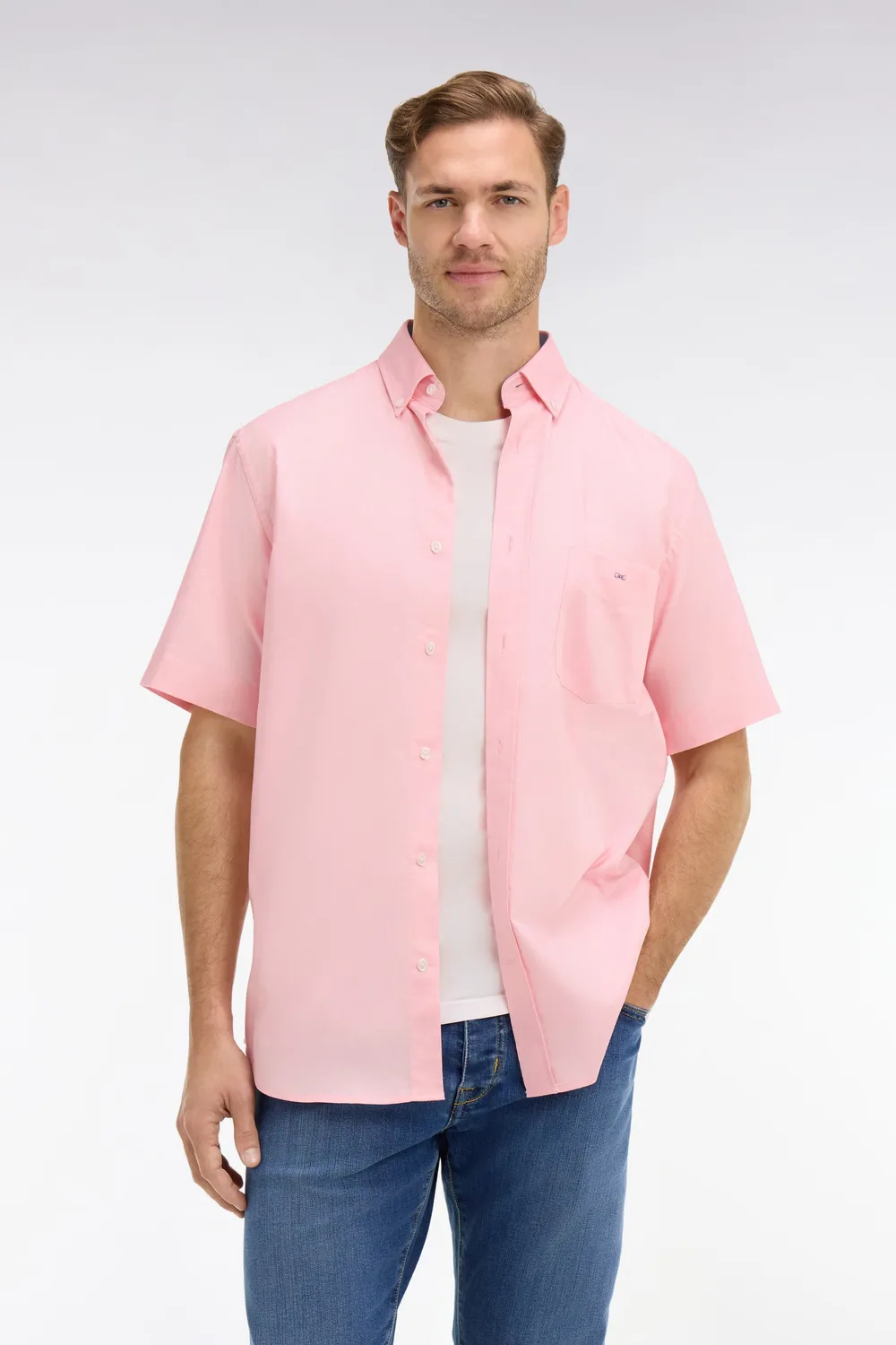 Eden Park Chemisette coton rose homme Oxford regular