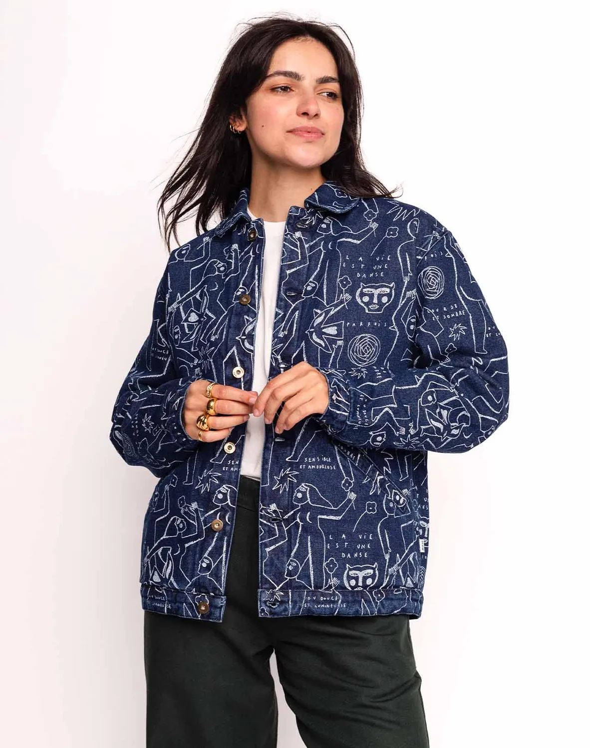 Olow Akka Life Dance veste denim bleu homme