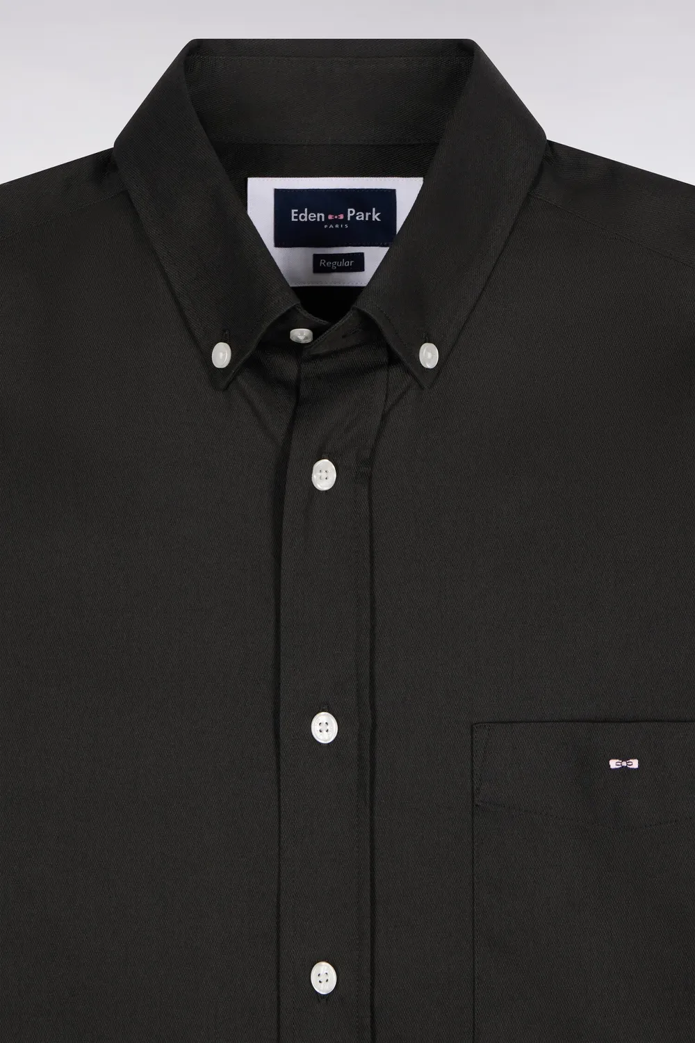 Eden Park chemise piqué coton homme kaki coupe droite