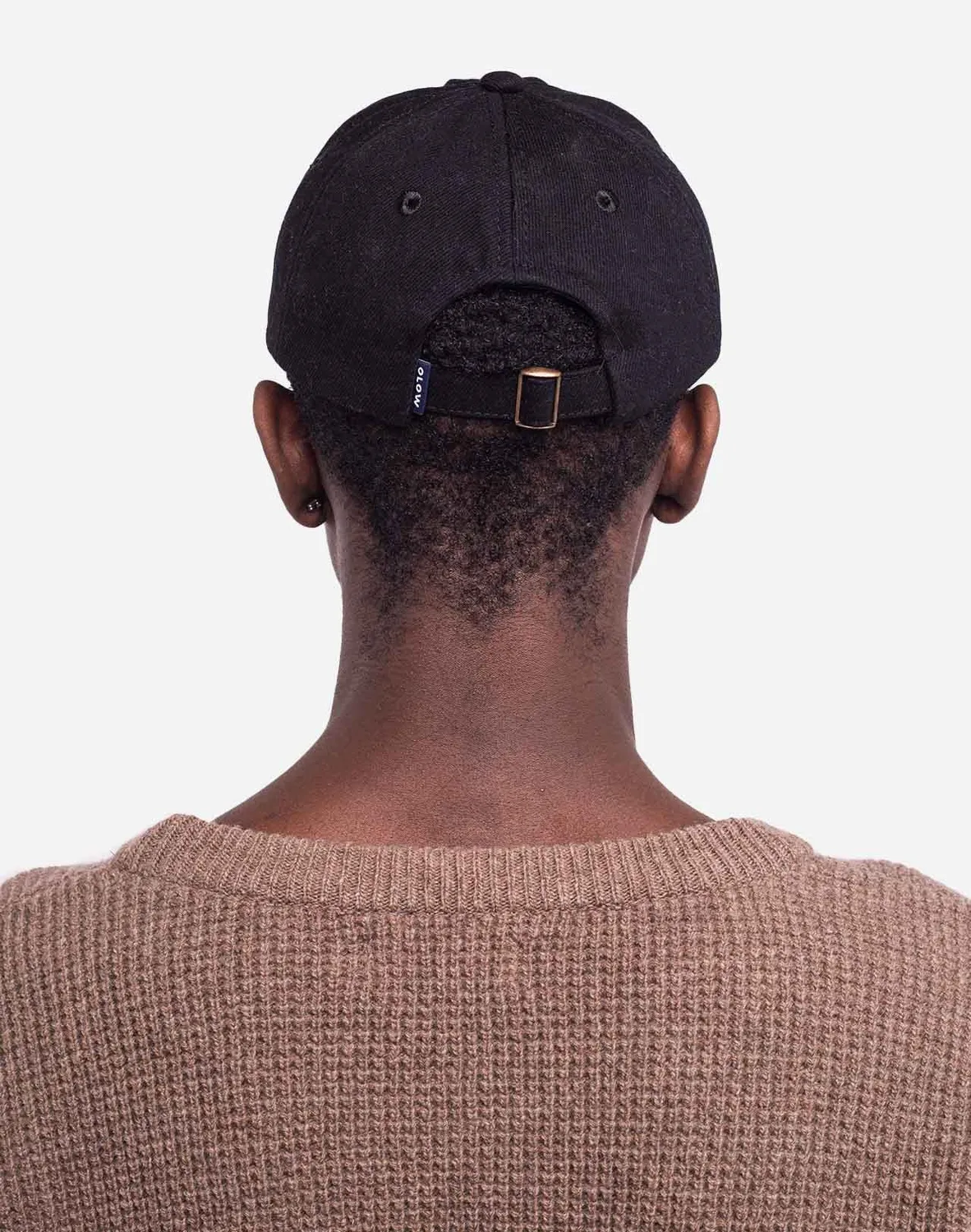 Olow Six Panel Flower casquette denim noir coton