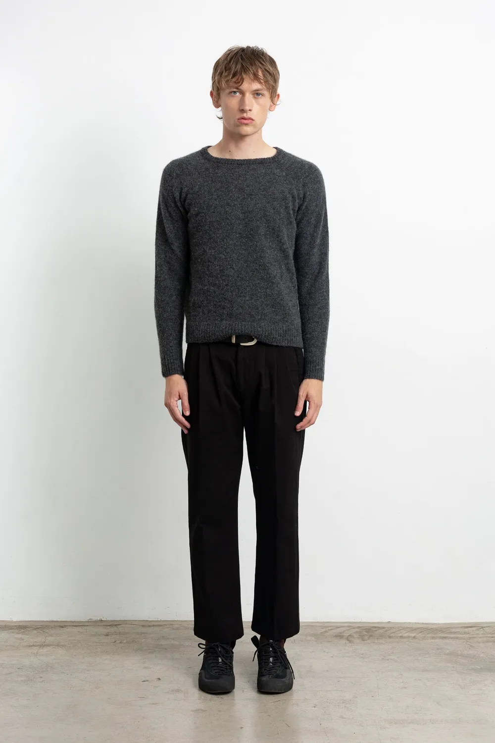 Edmmond Studios Glasgow Sweater pull gris laine alpaga