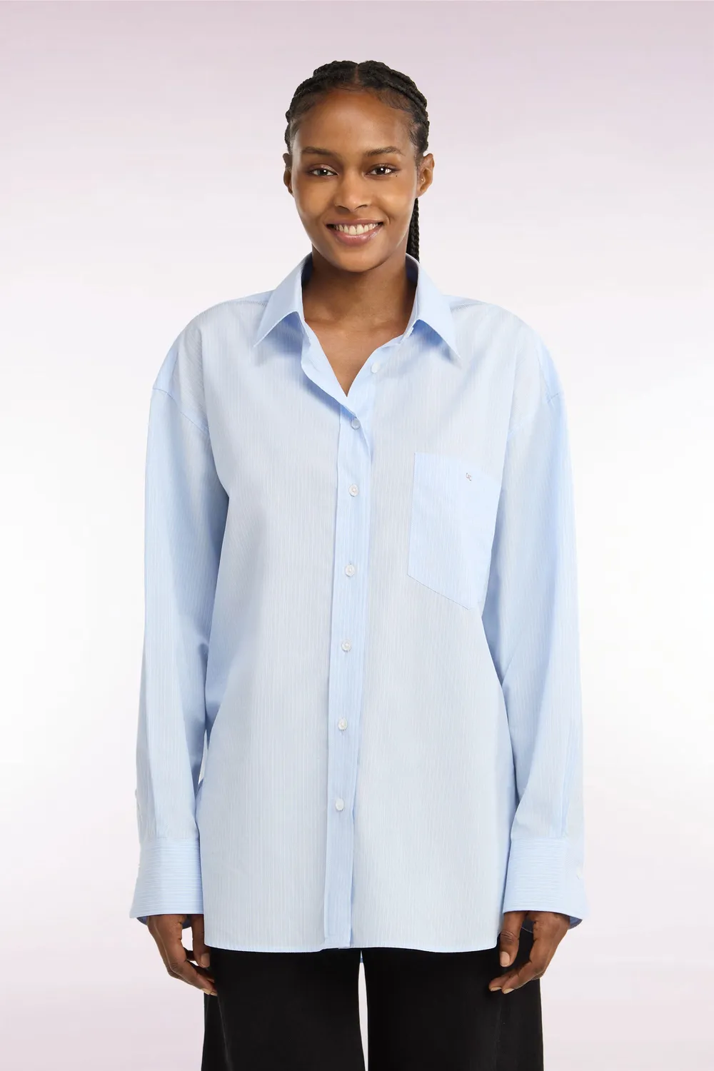 Eden Park Club Classique chemise femme ciel rayures oversized