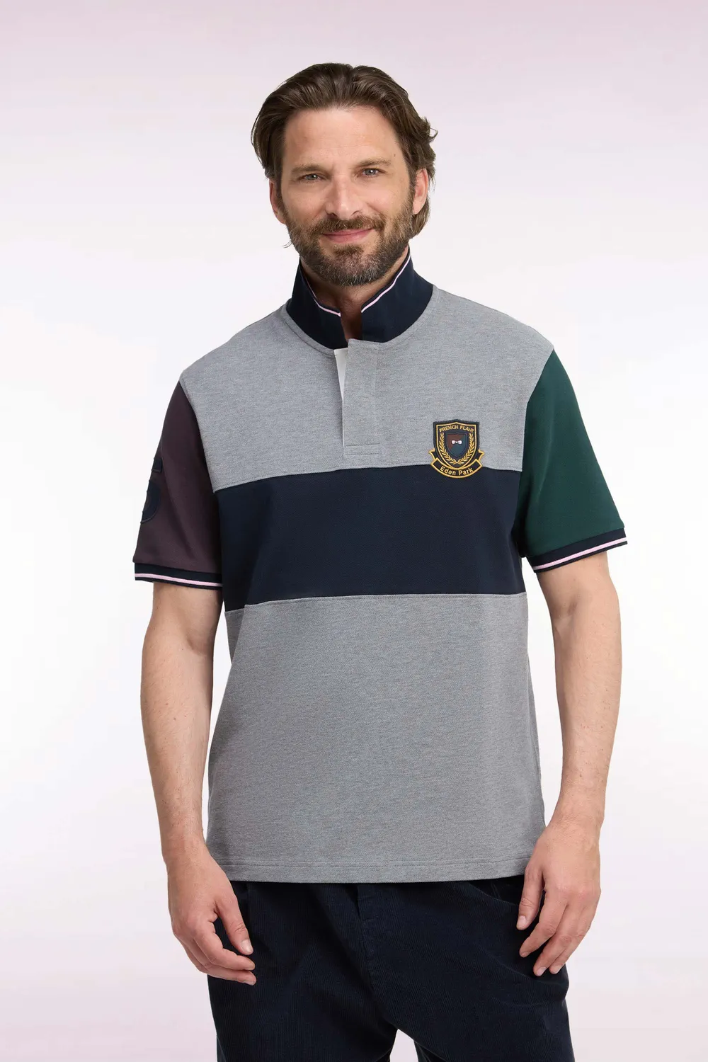 Eden Park Tradi Preppy H26MAIPC0032 polo coton gris droit