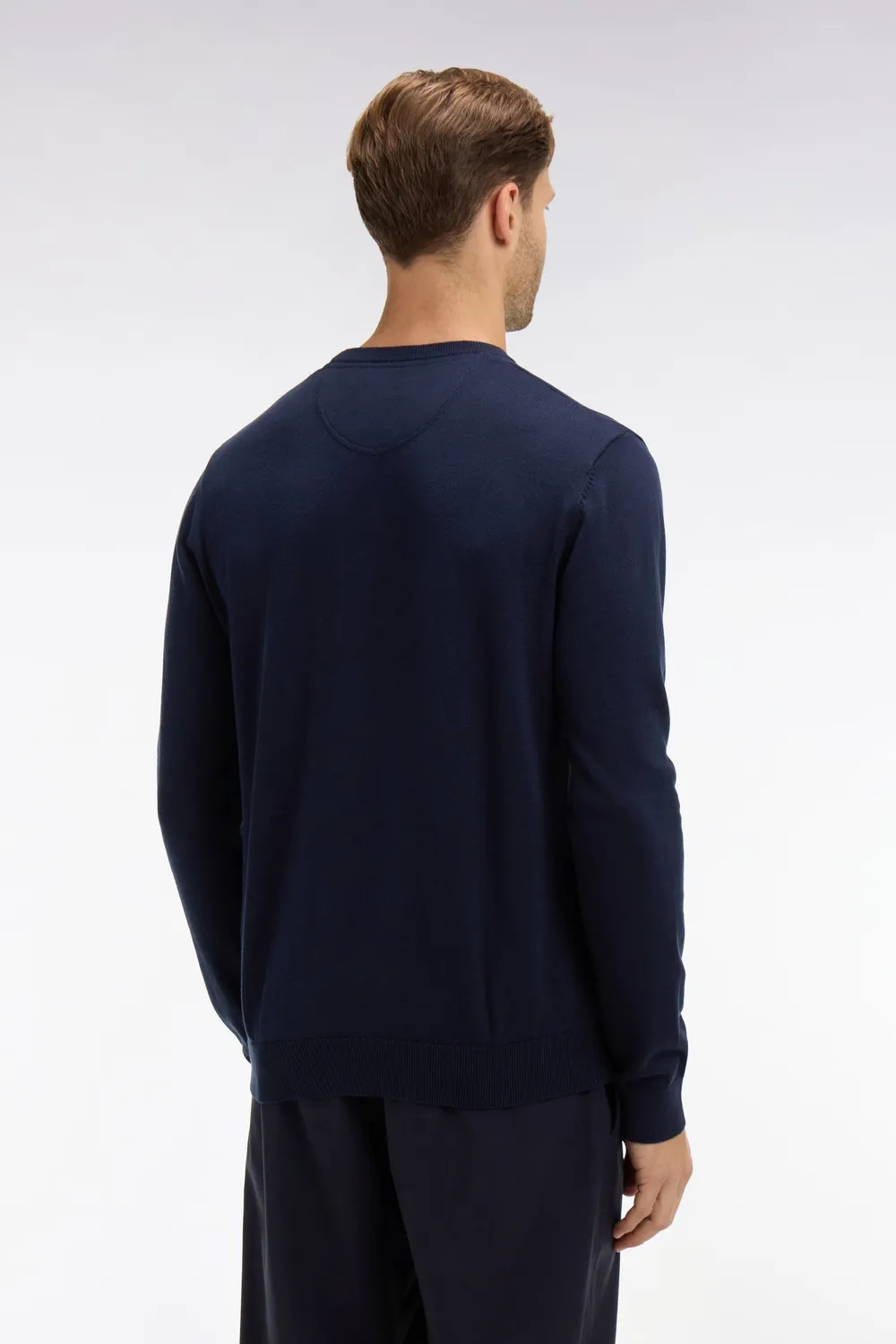 Eden Park pull col rond bleu marine coton homme