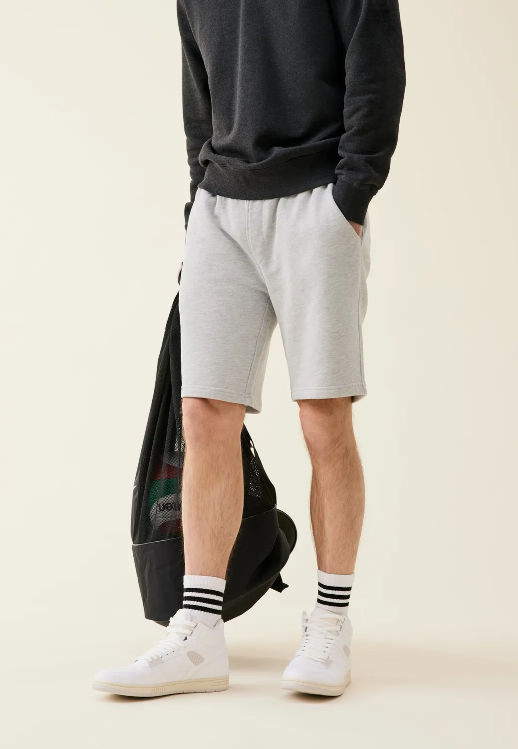 Loom short molleton coton bio gris clair