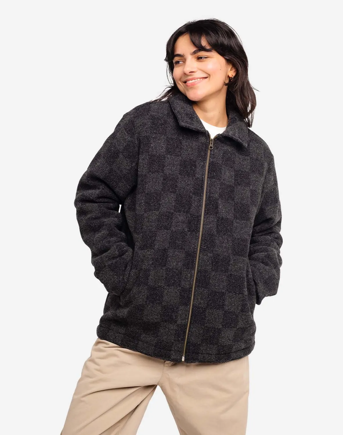 OLOW Sherwood Tregor blouson damier gris noir laine