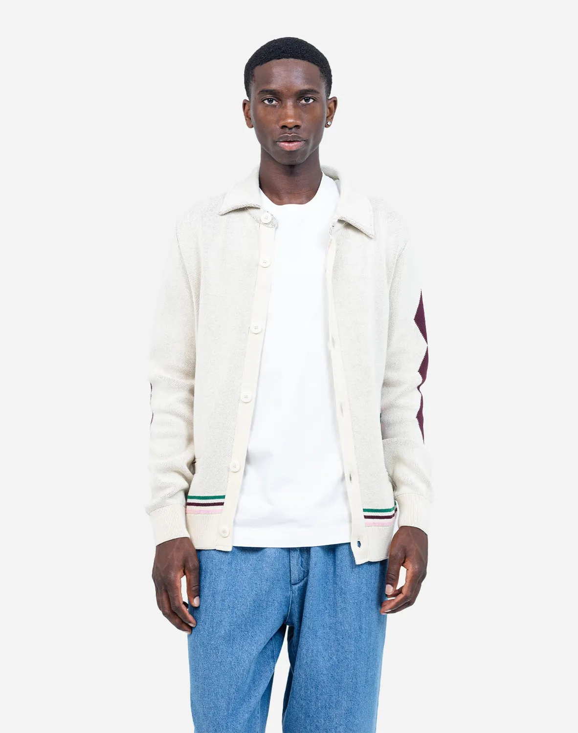Olow Paja gilet écru coton brodé