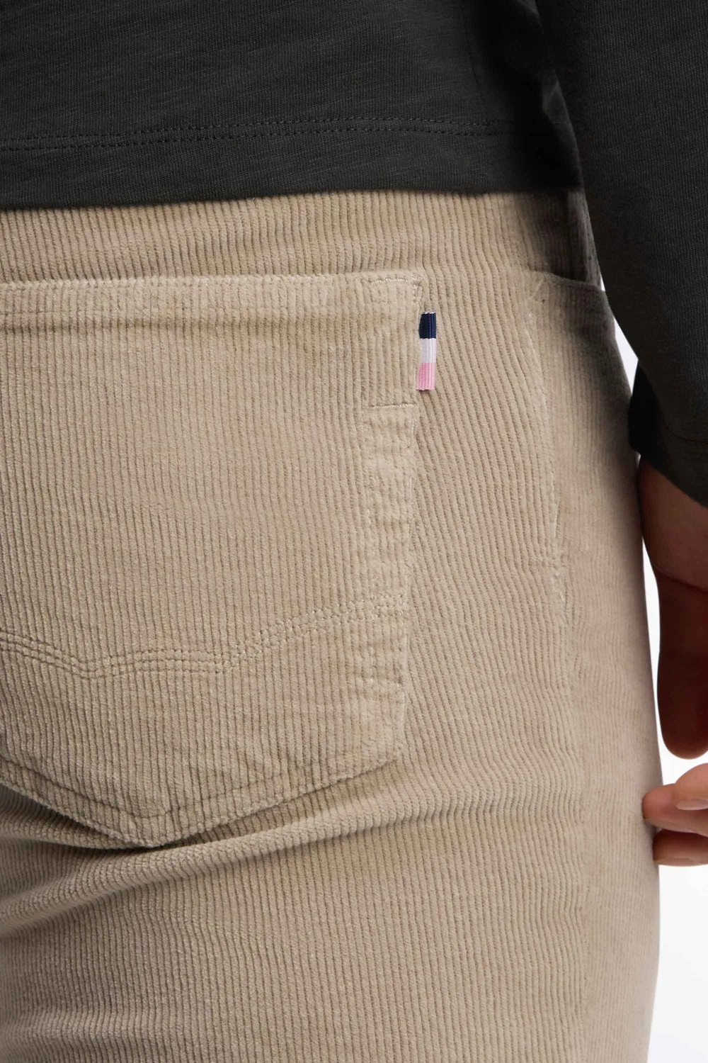 Eden Park pantalon 5 poches velours beige regular