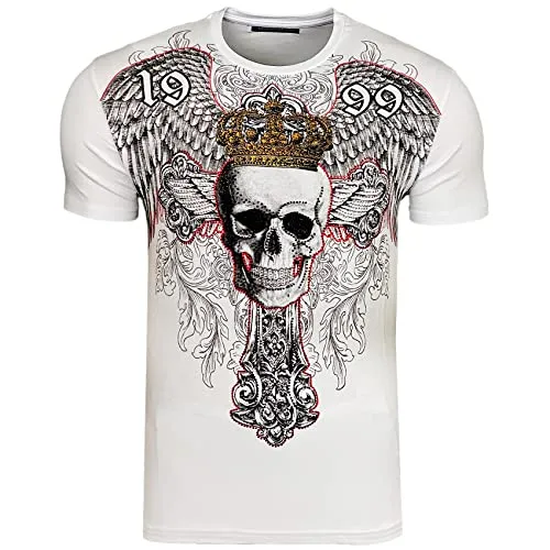 Subliminal Mode BX100 t-shirt tête de mort strass