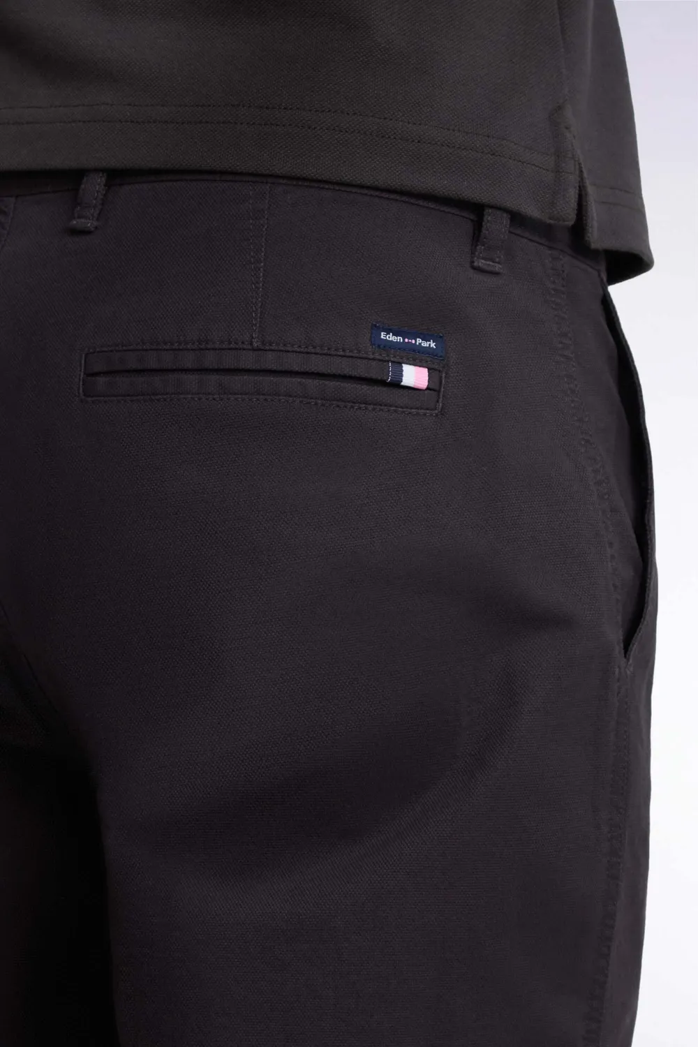 Eden Park Legend chino piqué coton stretch marron regular